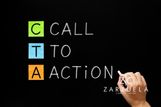 Palabra Call To Action en fondo negro / cortesía Canva