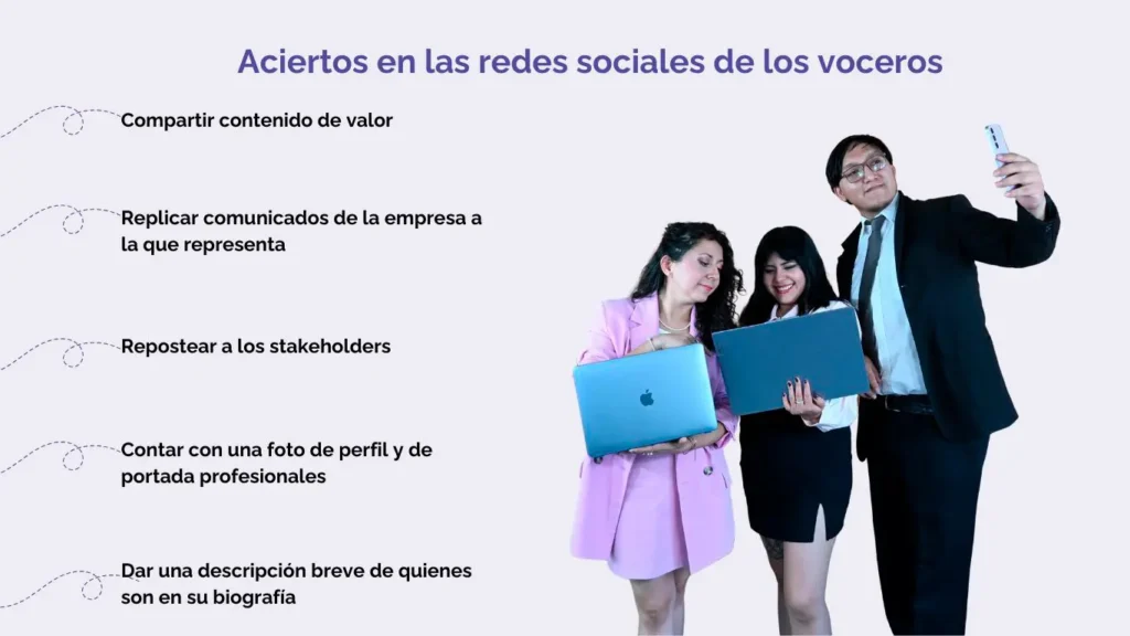 aciertos en las redes sociales de los voceros