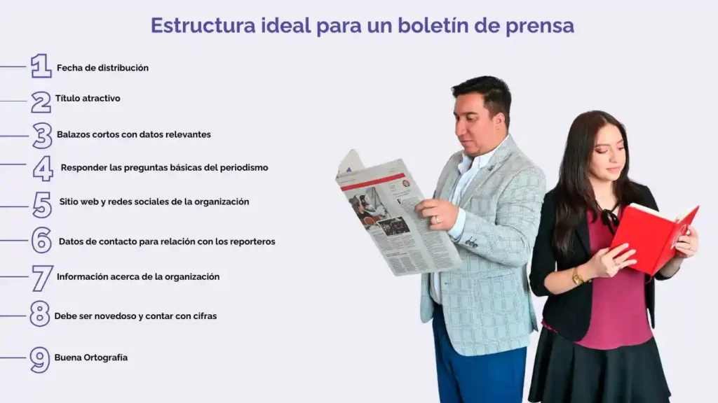 estructura ideal para un boletin de prensa
